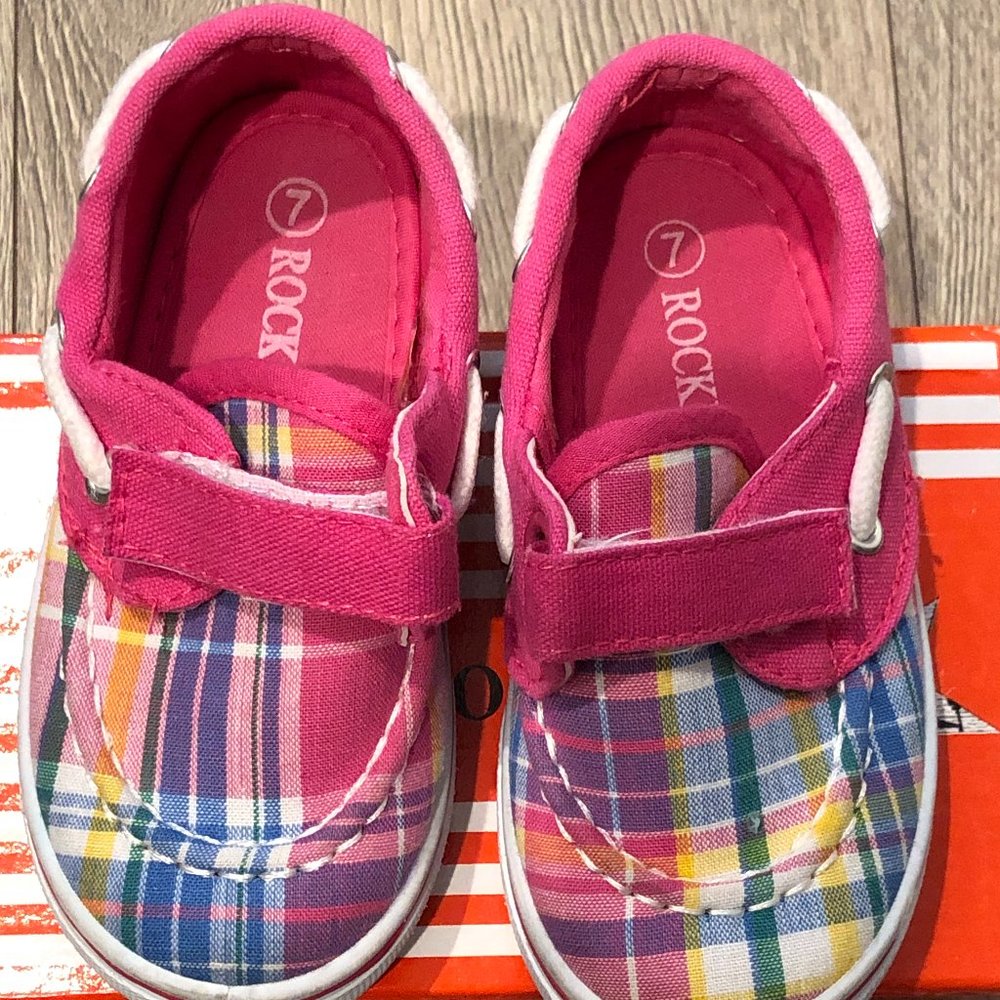Rockland Pink Plaid Joy Boat Shoe (toddler sizes, 4, 7 and 8)